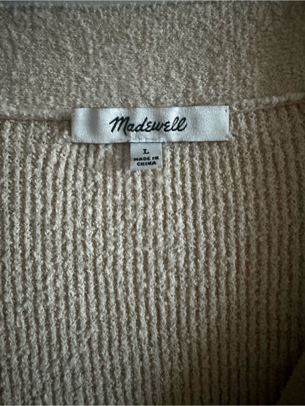 Madewell Neutral Ribbed Button-Front Cardigan in Light Beige - Picture 5 of 6